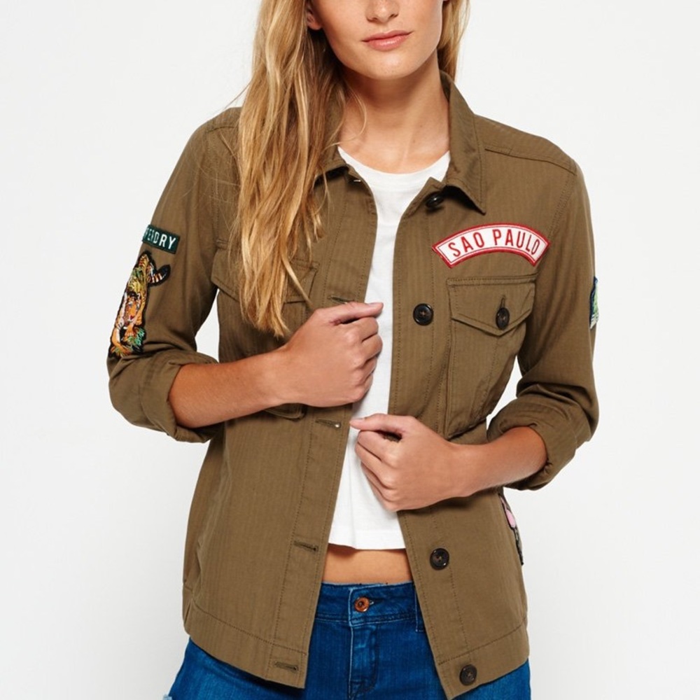 NWOT Superdry rookie patch military jacket